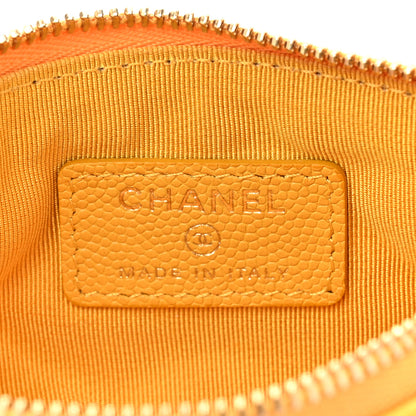 Chanel Caviar Quilted Small Cosmetic Case Yellow 6 of 8