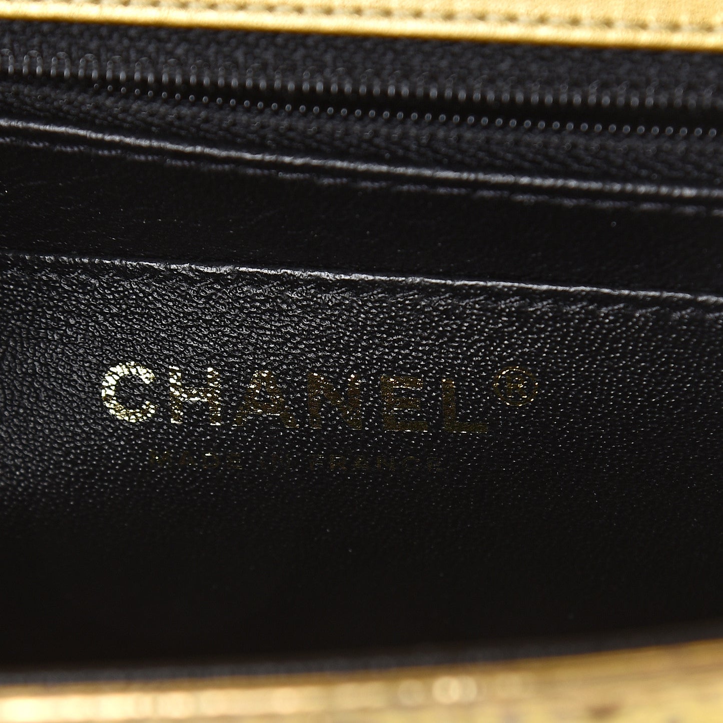 Metallic Calfskin Crocodile Embossed Cocodile Rectangular Mini Flap Gold