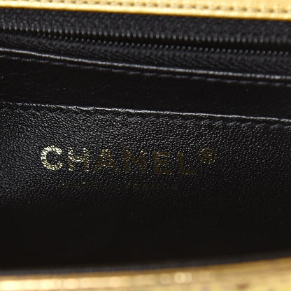 Chanel Metallic Calfskin Crocodile Embossed Cocodile Rectangular Mini Flap Gold 5 of 8