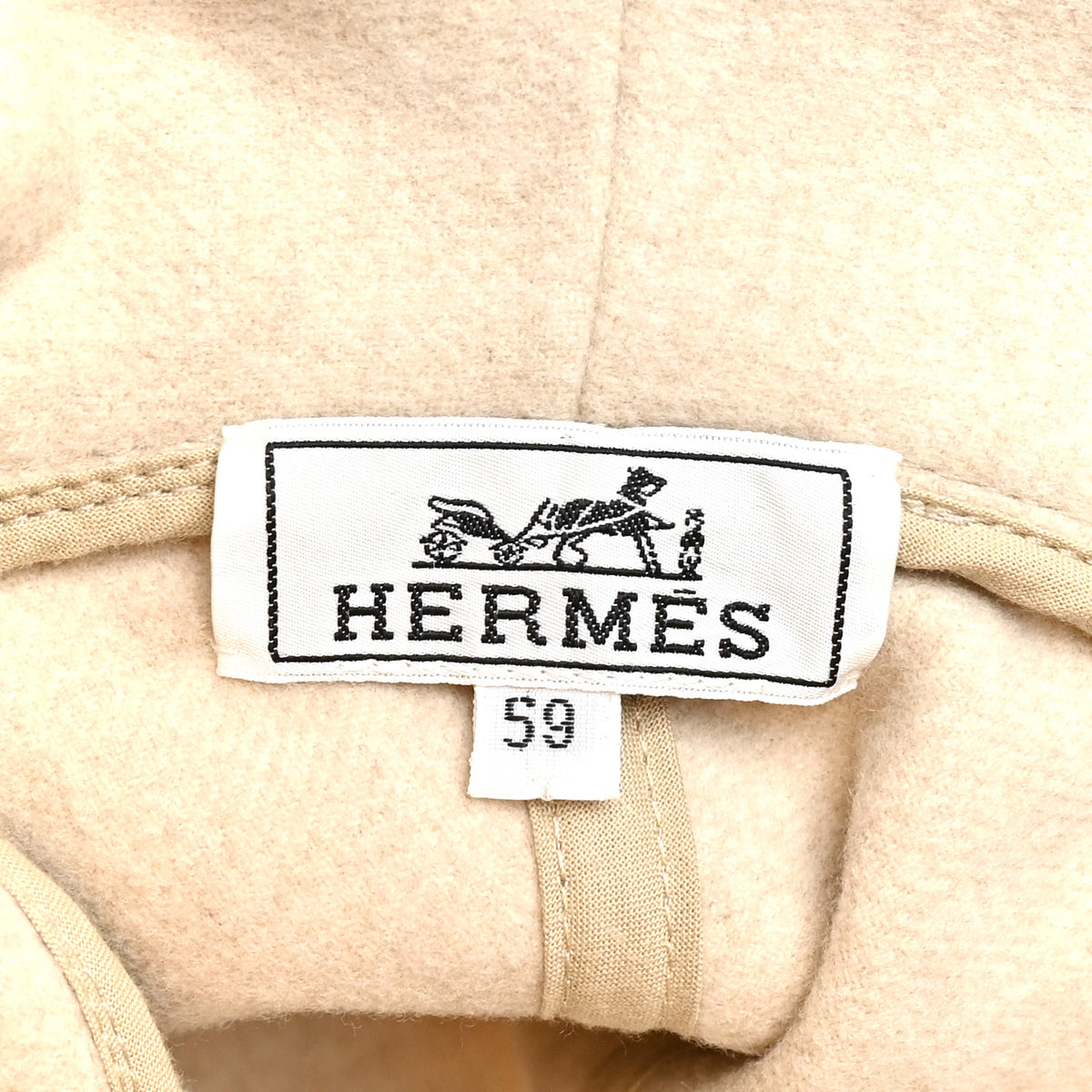 Hermes Wool Cashmere Harper H Point Avalon Bucket Hat 59 Corde Ecru 5 of 10