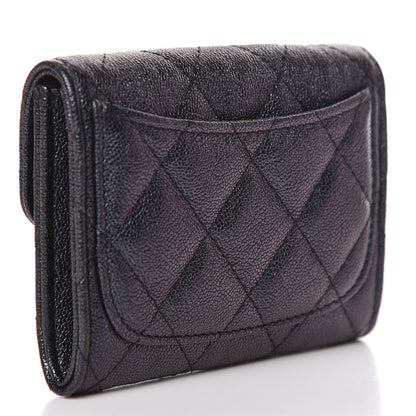 Chanel Iridescent Caviar Quilted Flap Card Holder Wallet Black 3 of 9