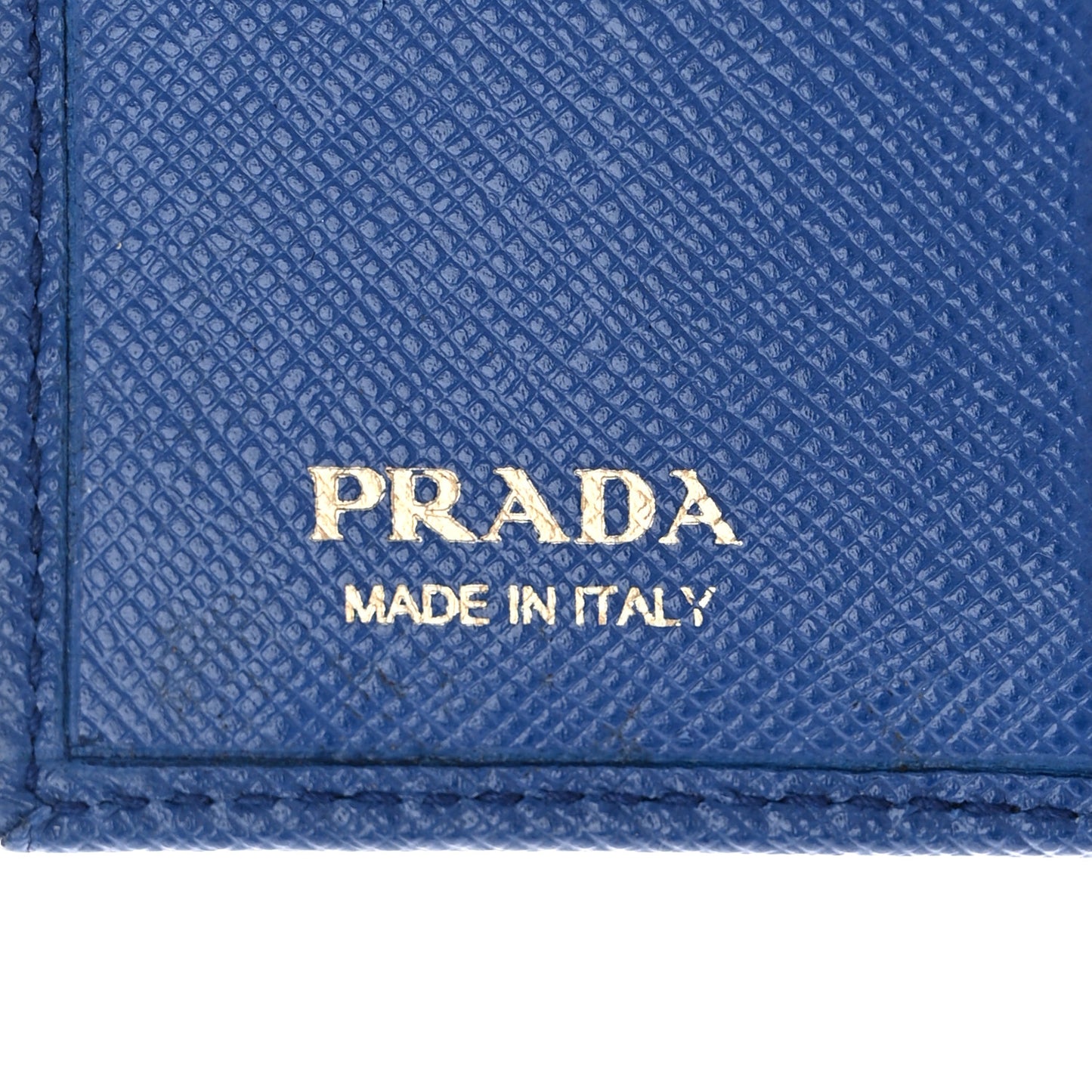 Saffiano Metal Compact Snap Bi-Fold Wallet Blue