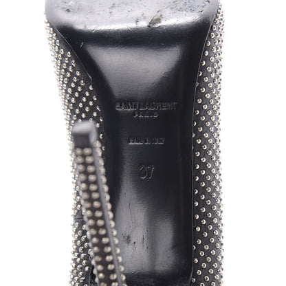 Saint Laurent Calfskin Paris Micro Studded 110 Thorn Pumps 37 Black 8 of 11