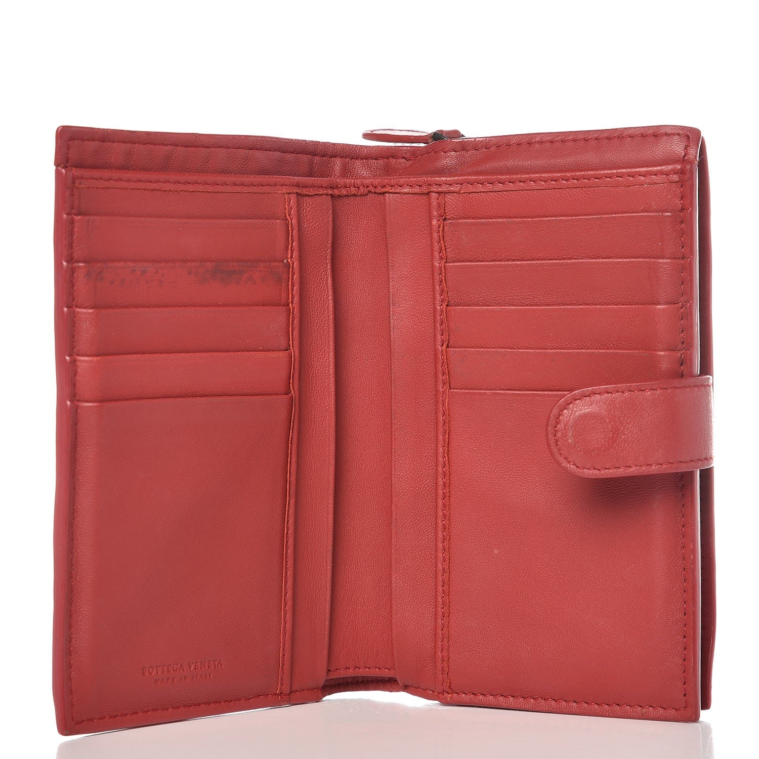 Bottega Veneta Nappa Intrecciato French Wallet China Red 5 of 12