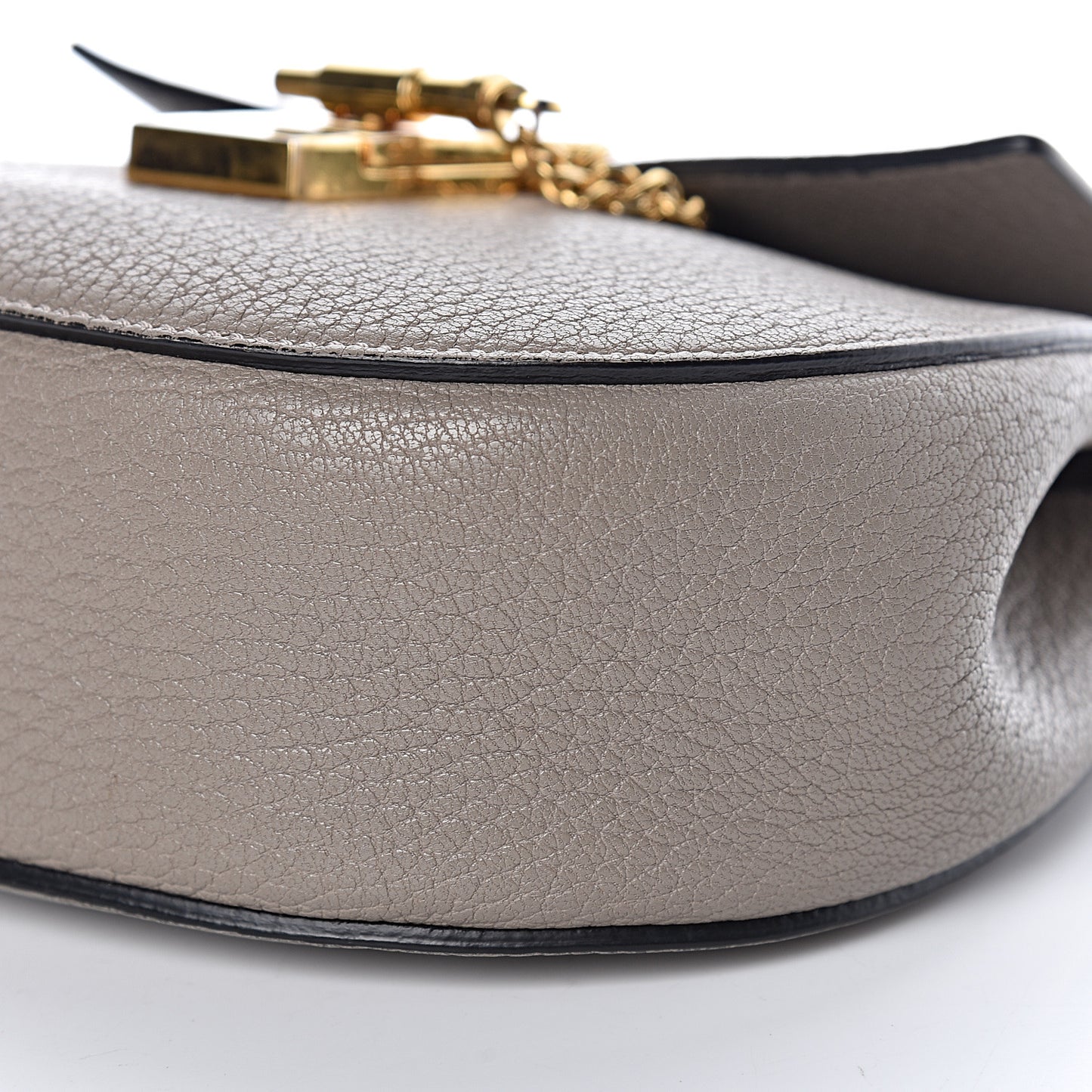 Grained Lambskin Mini Drew Shoulder Bag Motty Grey