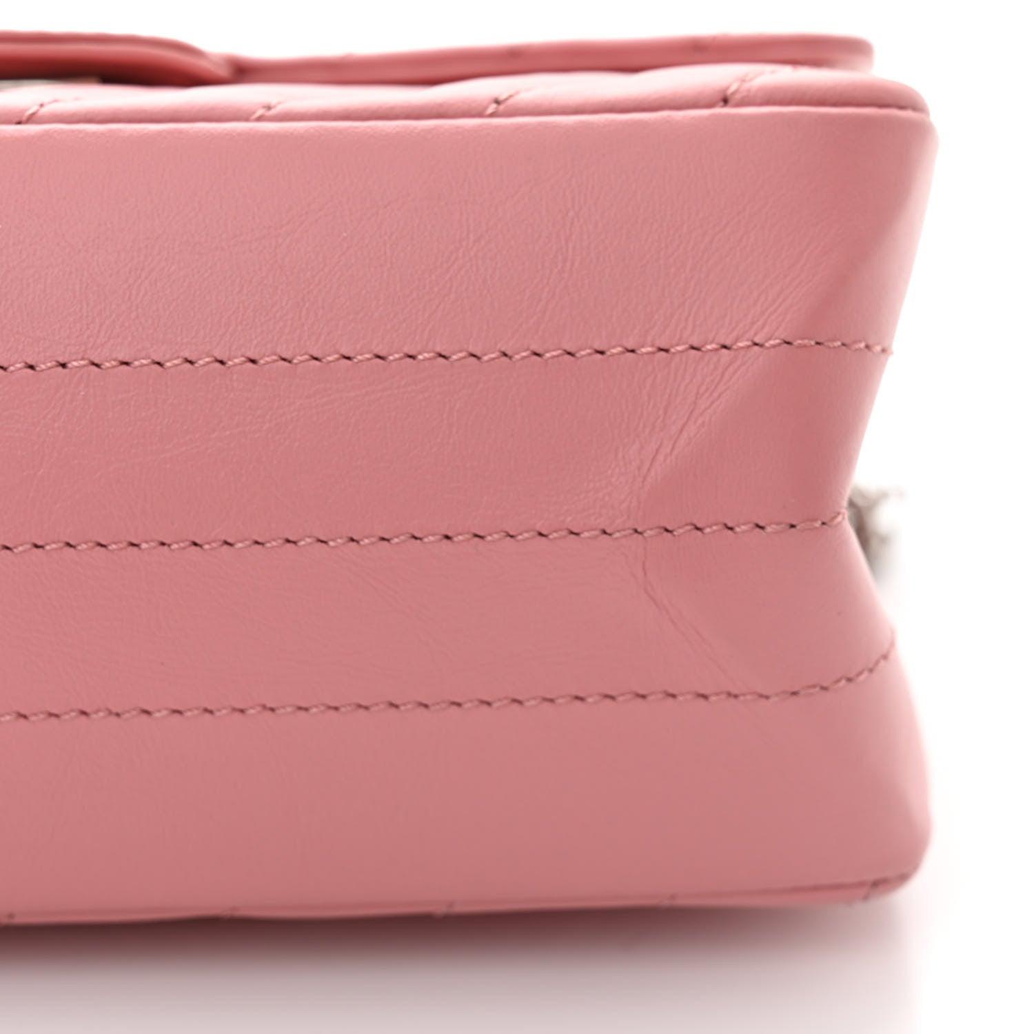 Chanel Aged Calfskin Chevron Quilted 2.55 Reissue Mini Flap Pink 11 of 12