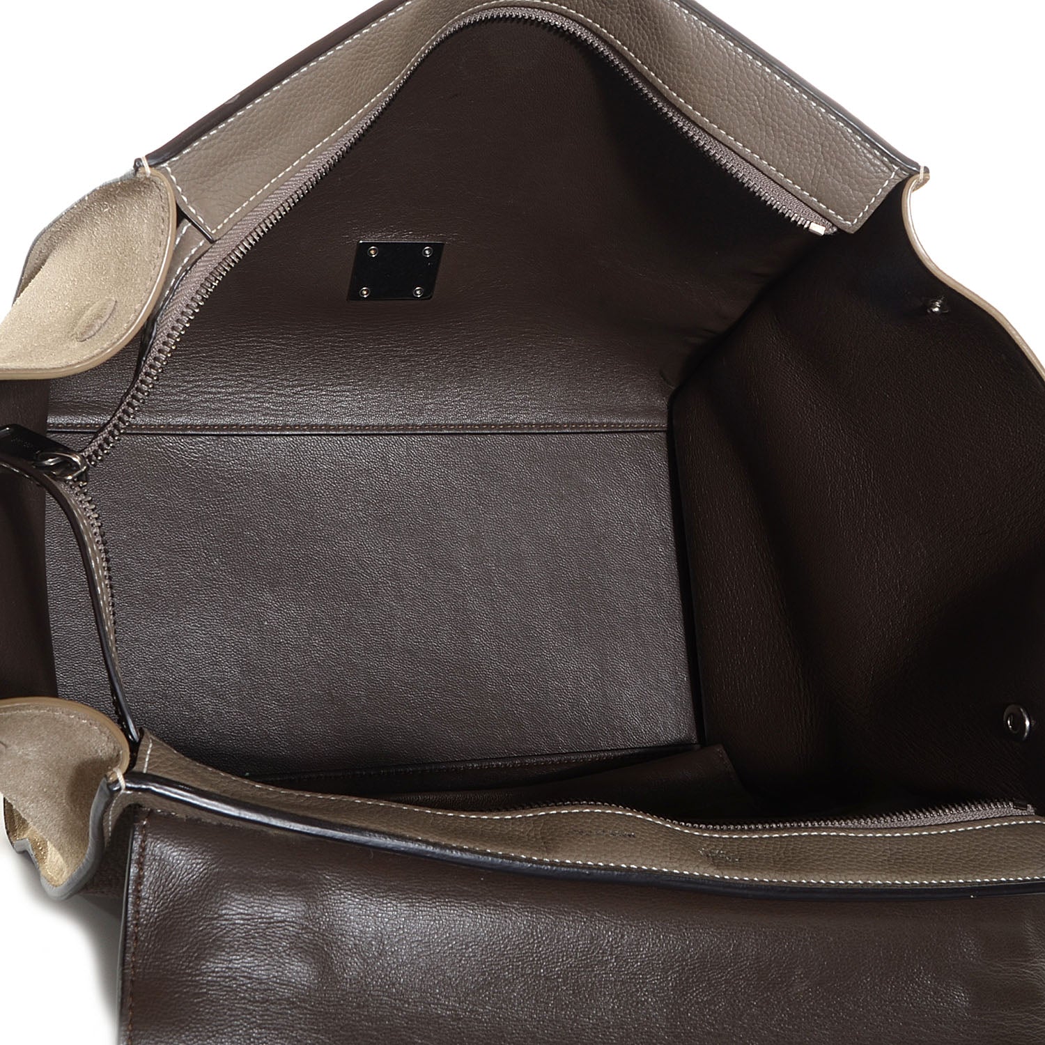 Celine Calfskin Suede Medium Trapeze Souris 5 of 9