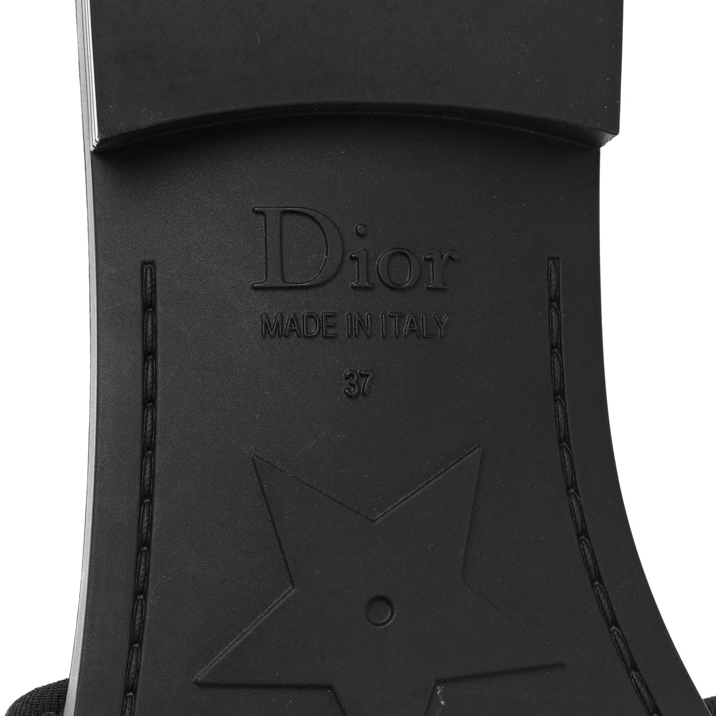 Shiny Technical Fabric Oblique Dio(r)evolution Slide Sandals 37 Black