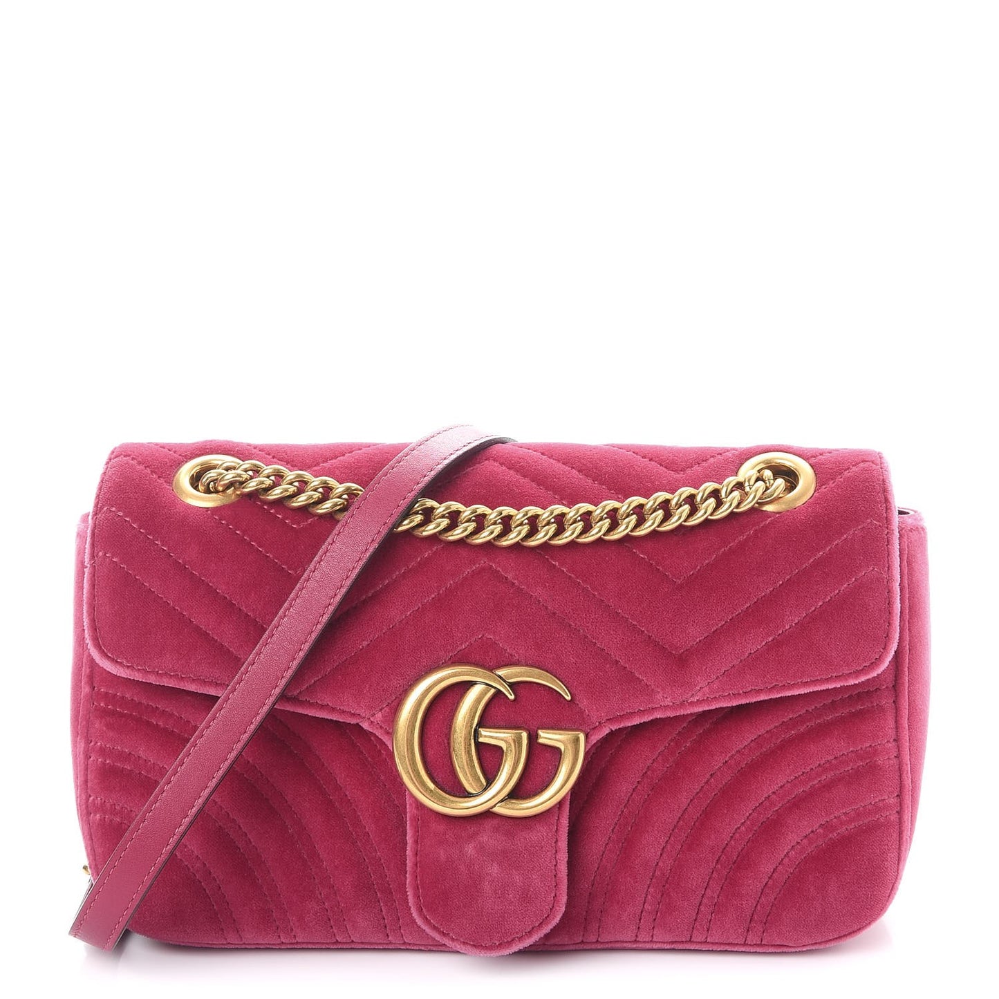 Velvet Matelasse Small GG Marmont Shoulder Bag Light Raspberry Rose