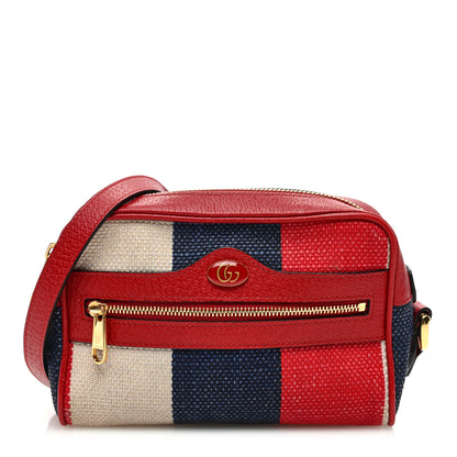 Gucci Canvas Sylvie Stripe Mini Ophidia Camera Bag Mystic White Hibiscus Red Maritime 1 of 12