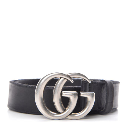 Gucci Cuoio Toscano Nickel Double G 30mm Belt 75 30 Black 1 of 8