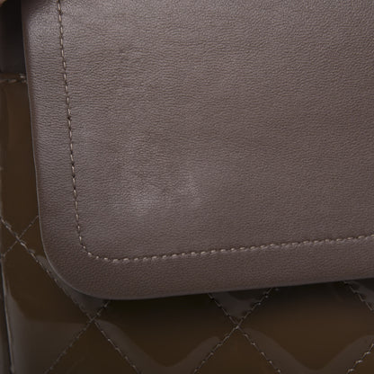 Chanel Patent Calfskin Quilted Maxi Double Flap Grey 10 of 12