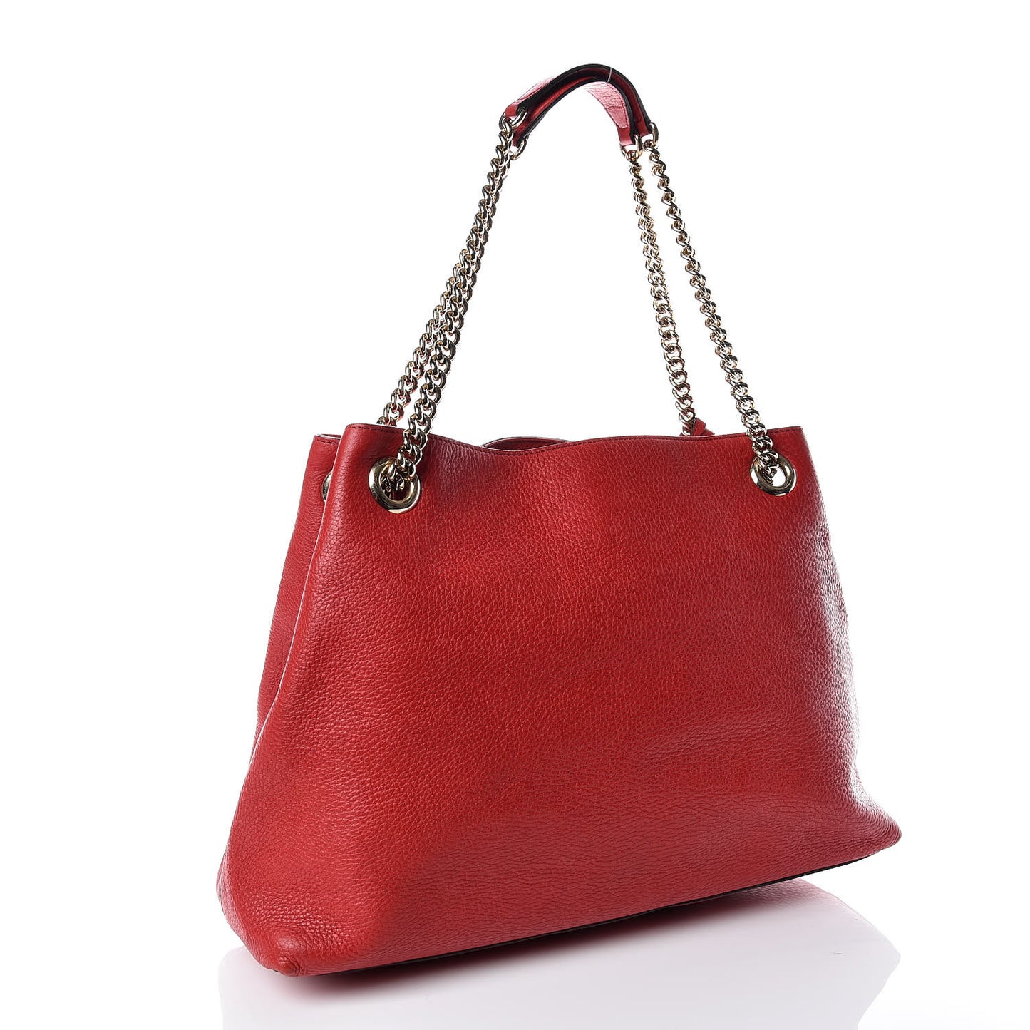 Pebbled Calfskin Medium Soho Chain Shoulder Bag Tabasco Red
