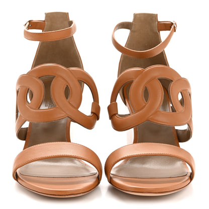 Hermes Nappa Brisbane Wedge Sandals 39 Naturel 3 of 10