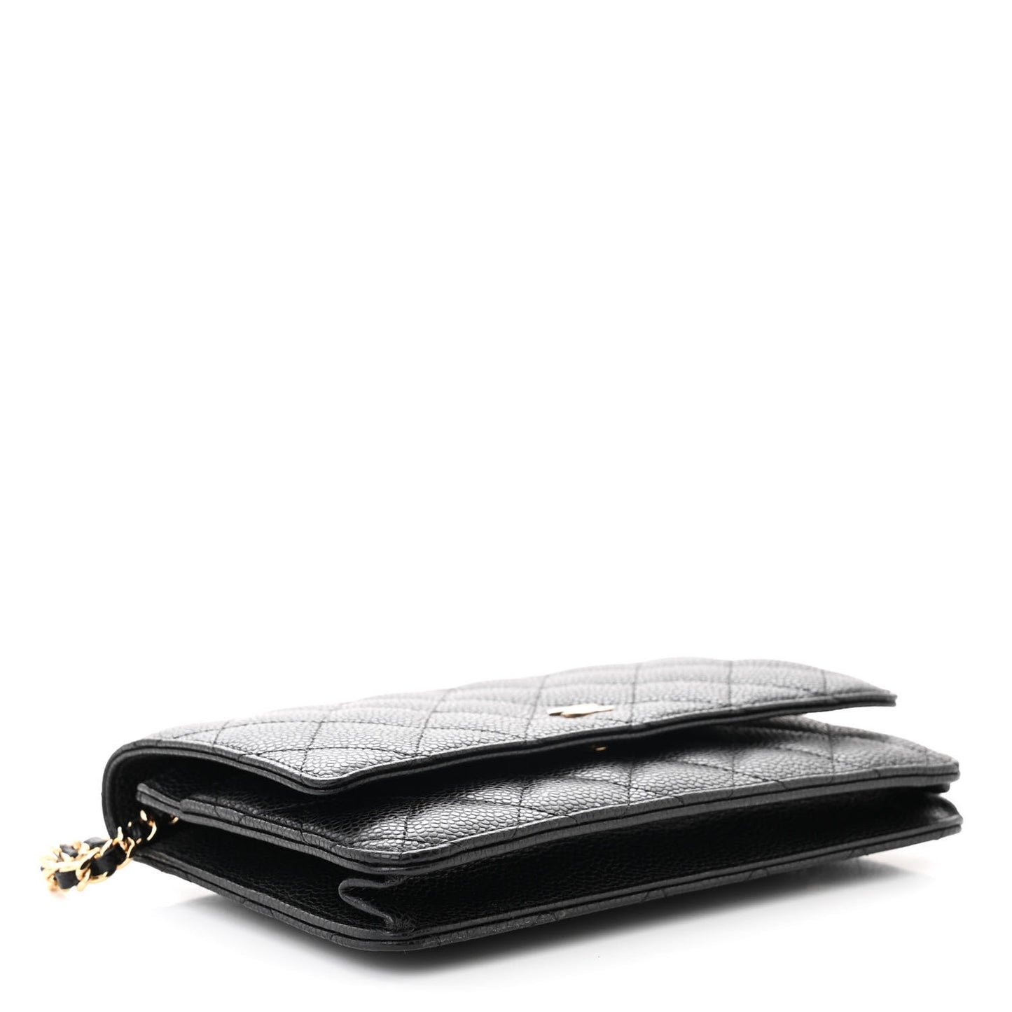 Caviar Quilted Wallet on Chain WOC Black