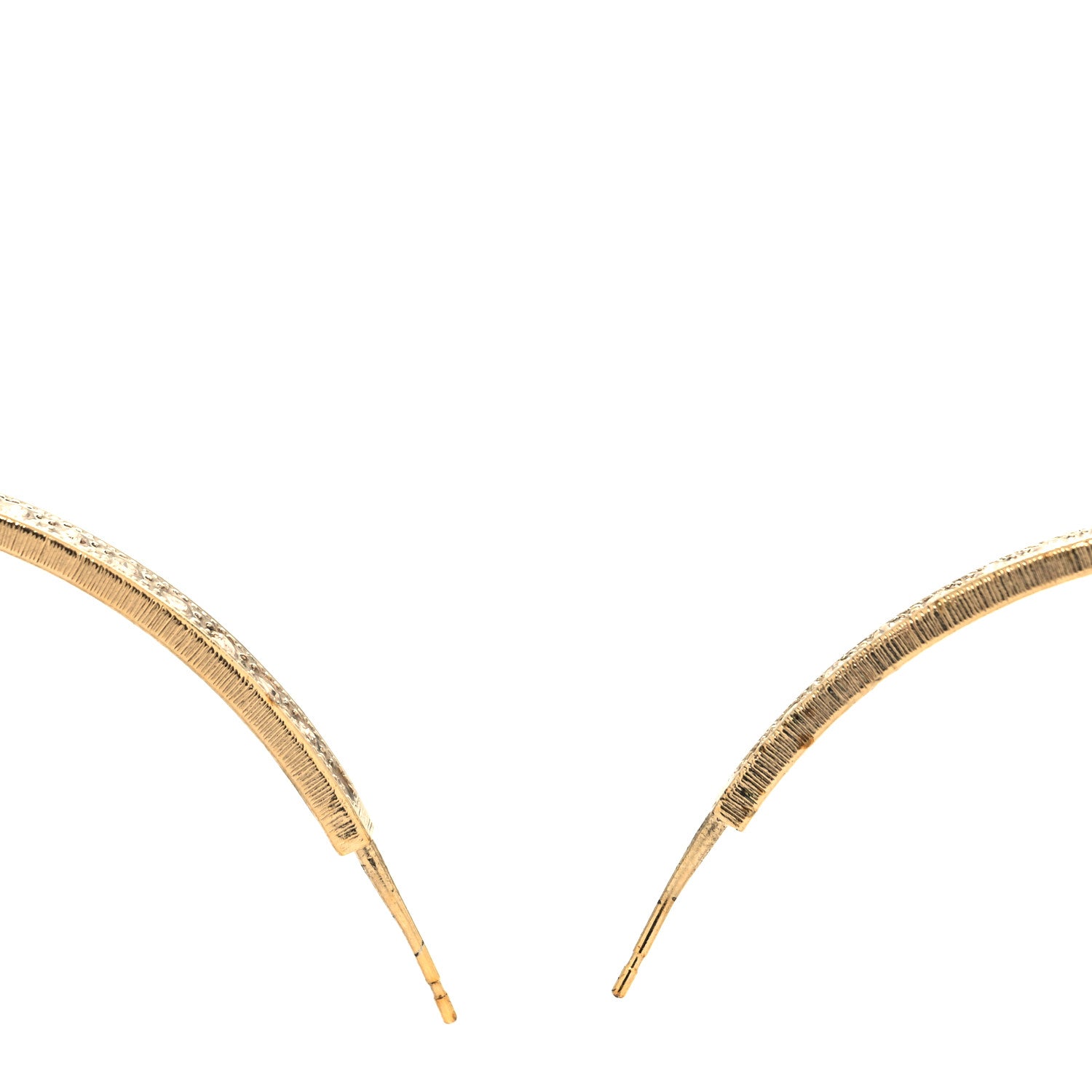 Chanel Crystal CC Hoop Earrings Gold 3 of 4