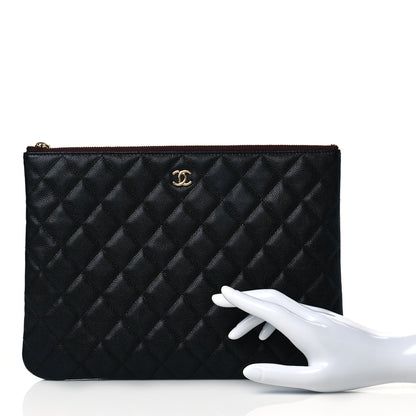 Chanel Caviar Quilted Medium Cosmetic Case Black 2 of 11