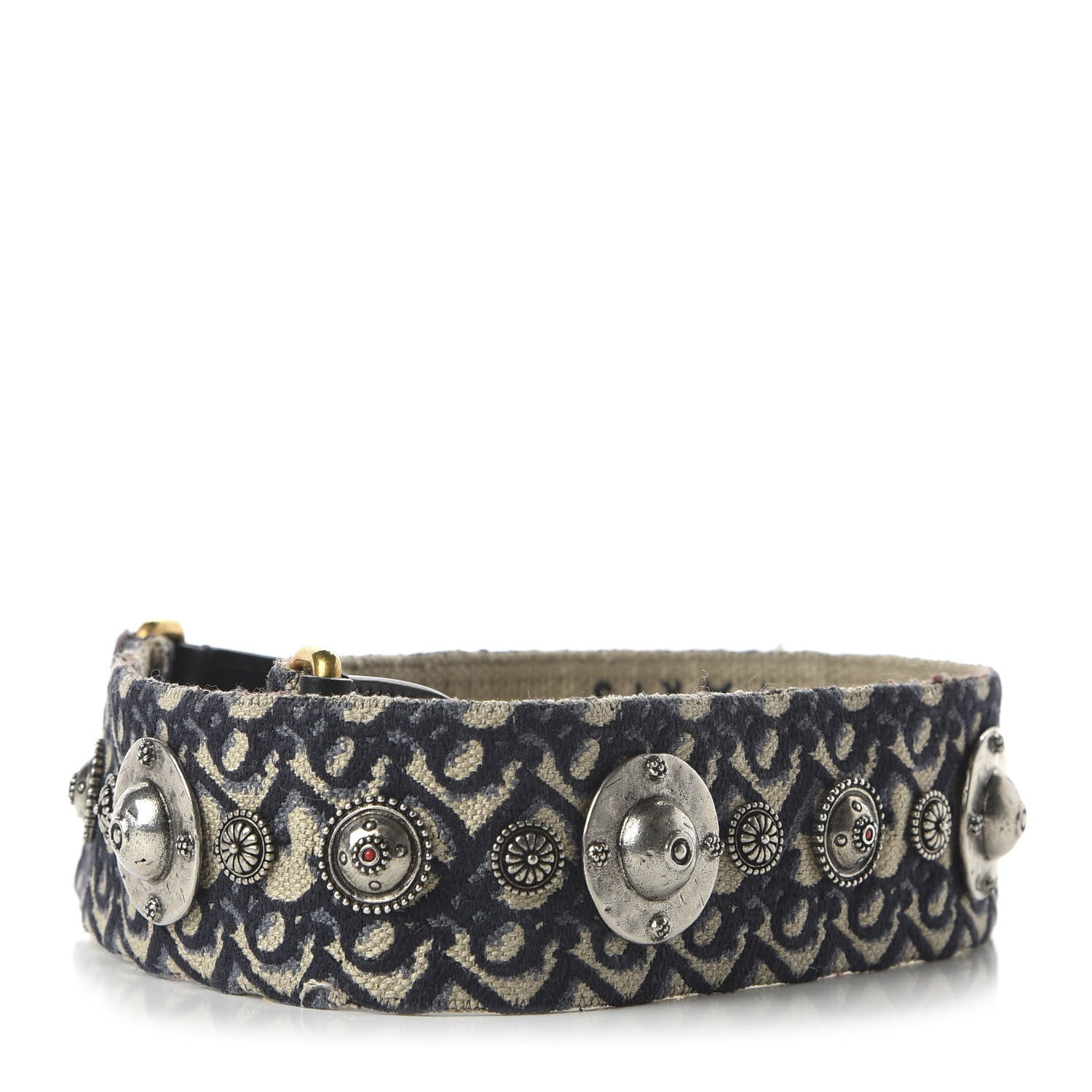 Christian Dior Oblique Studded Shoulder Strap Blue 2 of 5