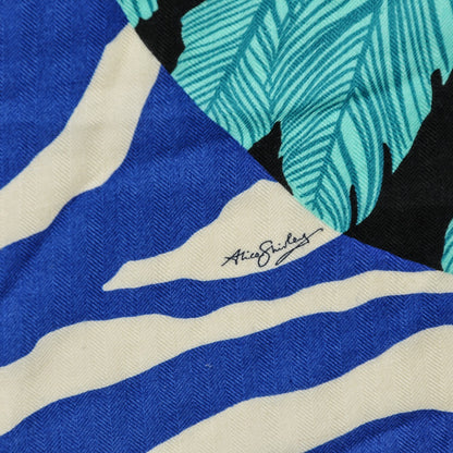 Hermes Cashmere Silk Zebra Pegasus Shawl GM 140 Caban Turquoise Bleu Klein 6 of 10