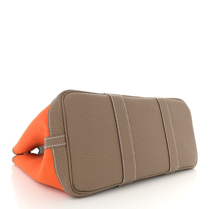 Hermes Toile Militaire Vache Country Garden Party 30 TPM Orange Chai 4 of 10