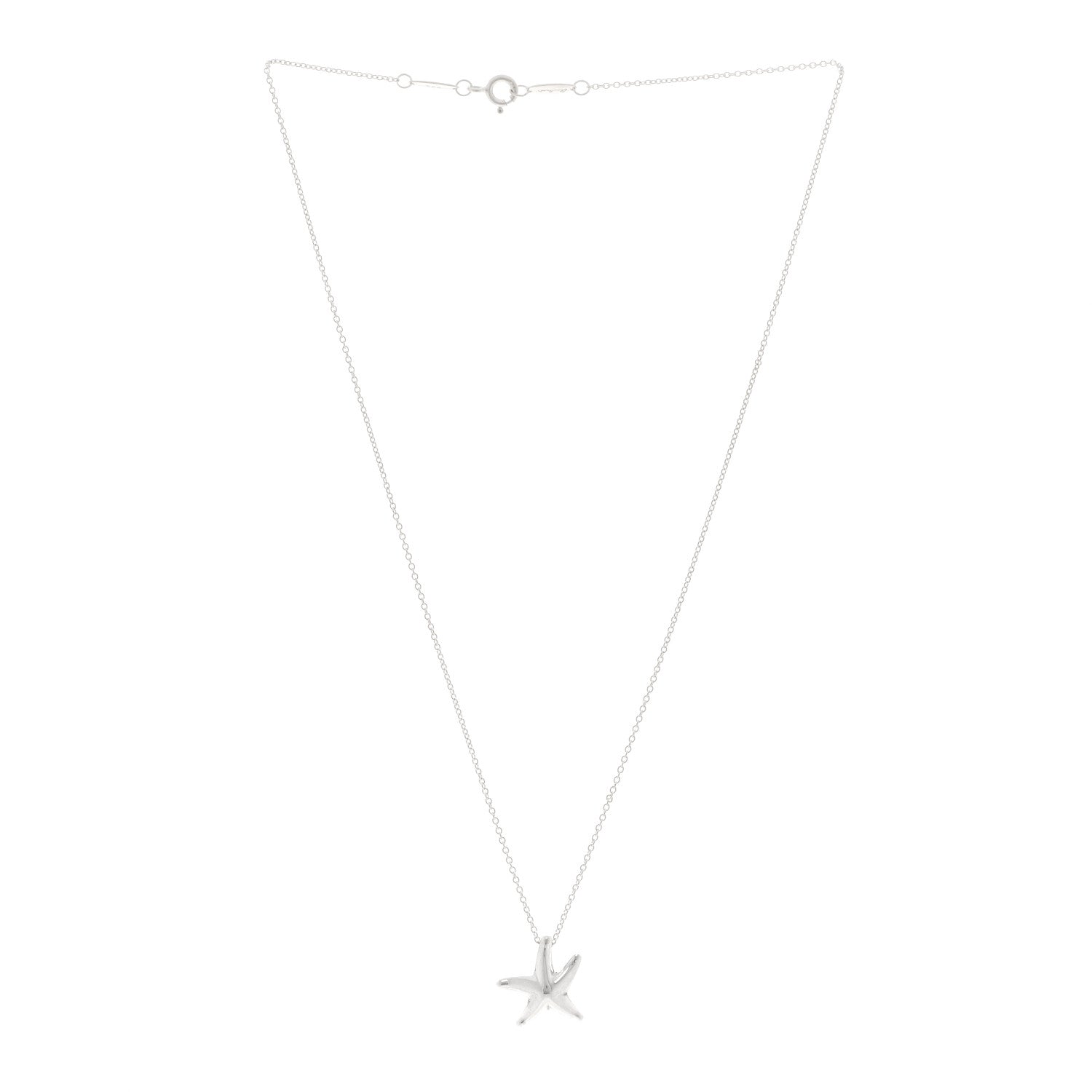Tiffany Sterling Silver 15mm Elsa Peretti Starfish Pendant Necklace 3 of 4