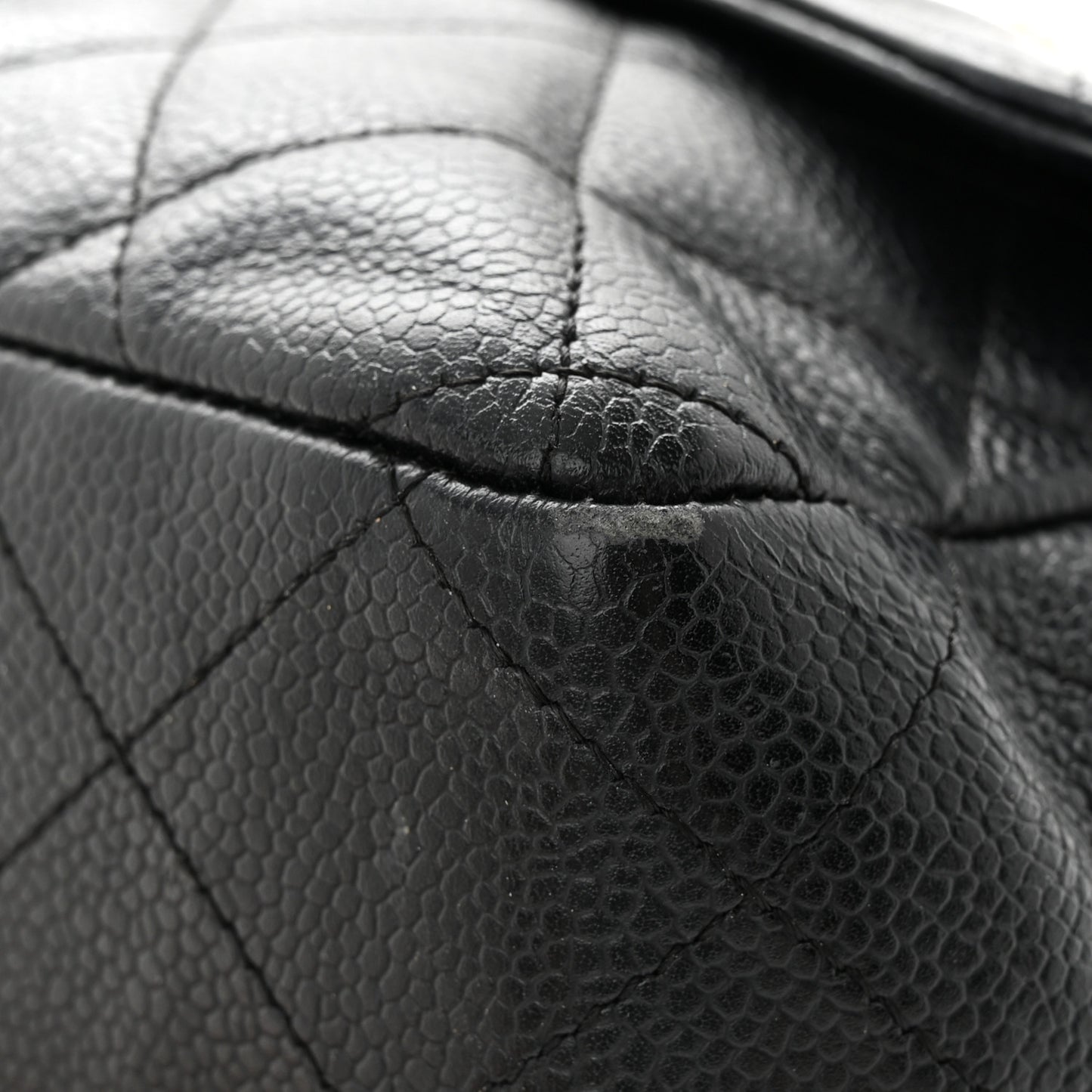 Caviar Quilted Jumbo Single Flap Navy