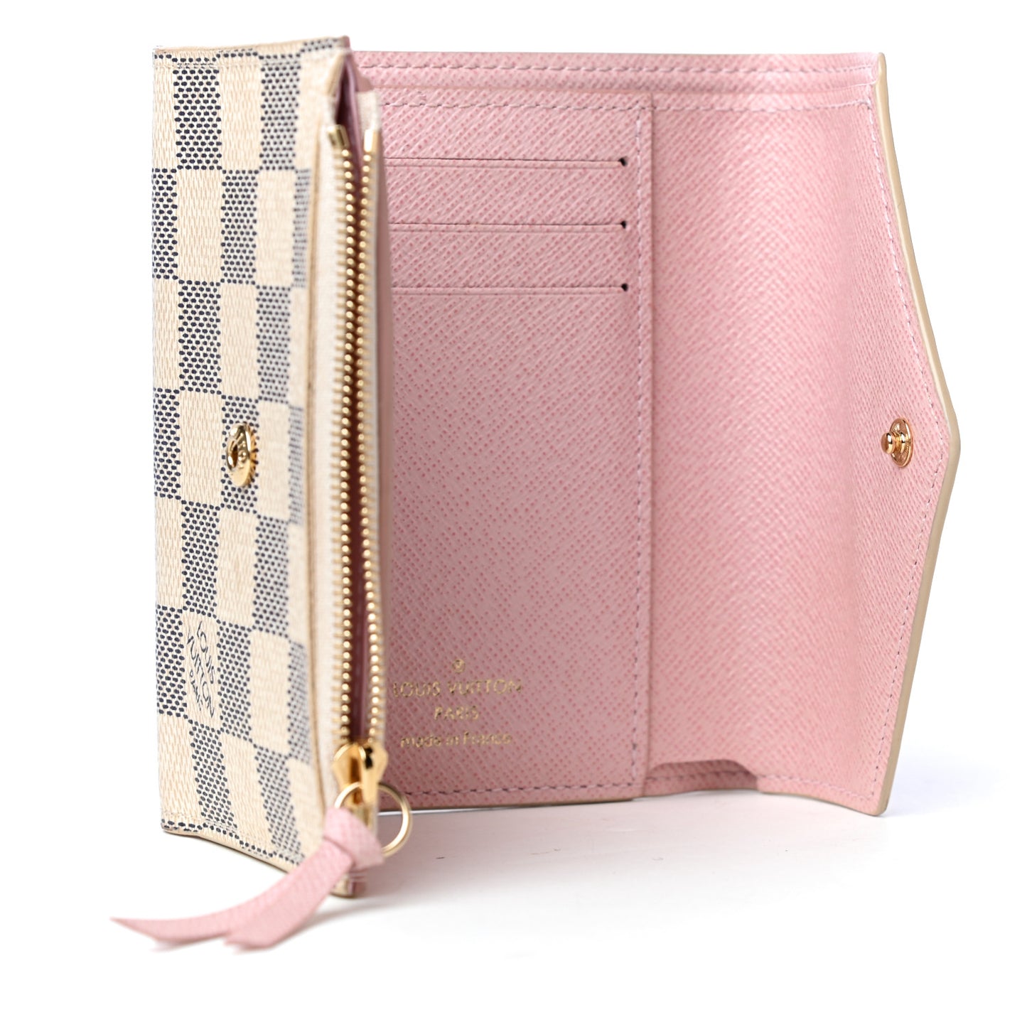 Damier Azur Victorine Wallet Rose Ballerine