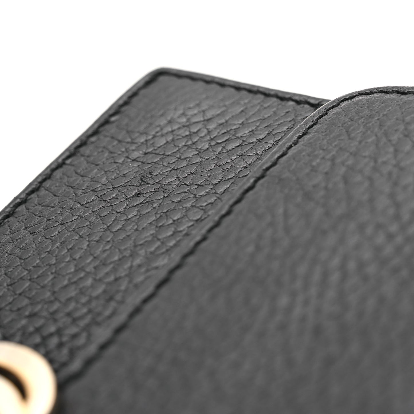 Dollar Calfskin Interlocking G Chain Wallet Black