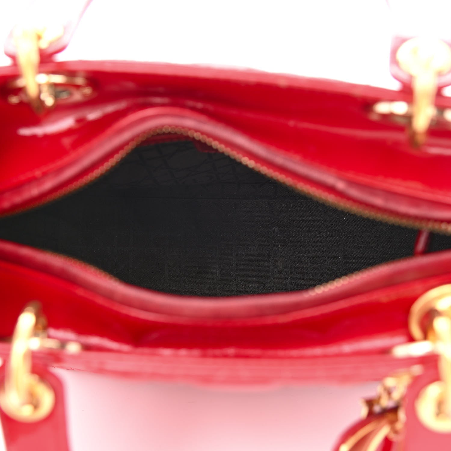 Christian Dior Patent Cannage Medium Lady Dior Red 4 of 13