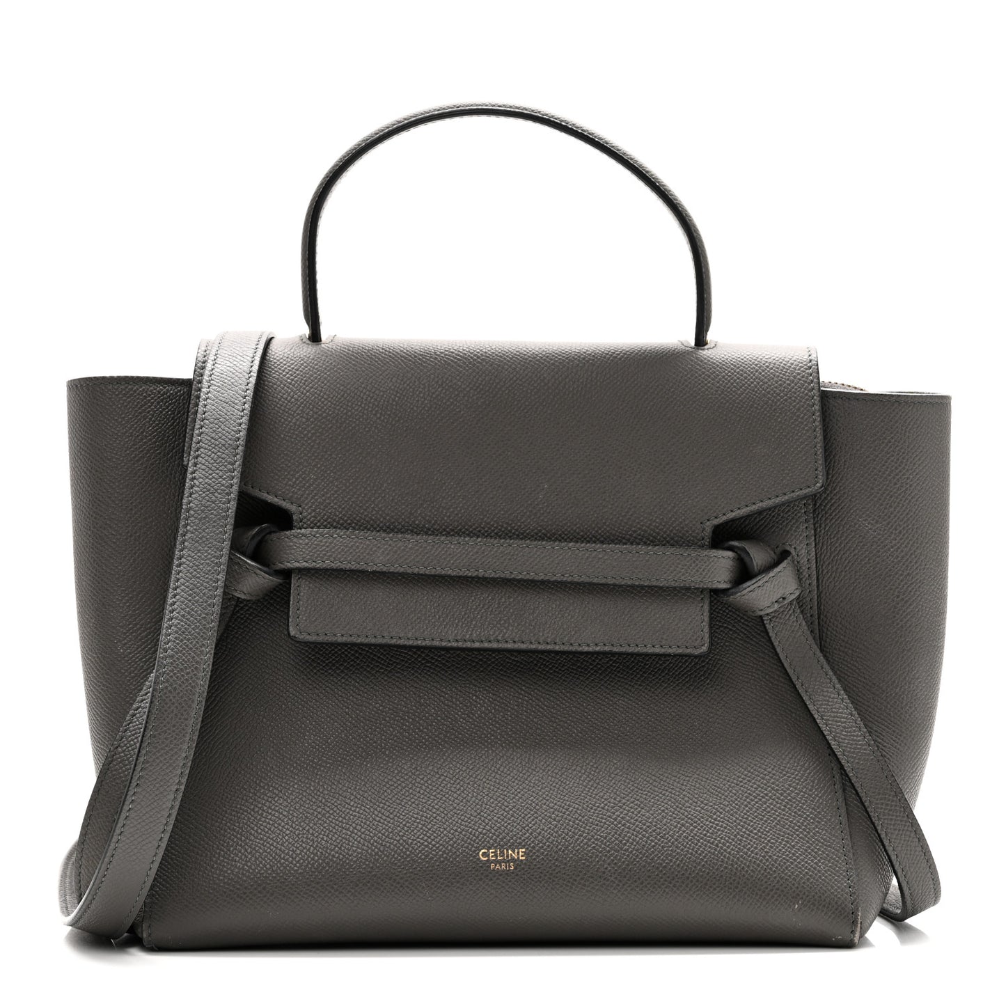 Grained Calfskin Micro Belt Bag Grey