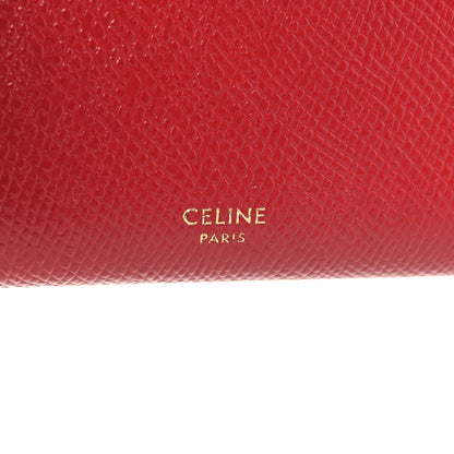 Celine Grained Calfskin Large Flap Wallet Red 6 of 8