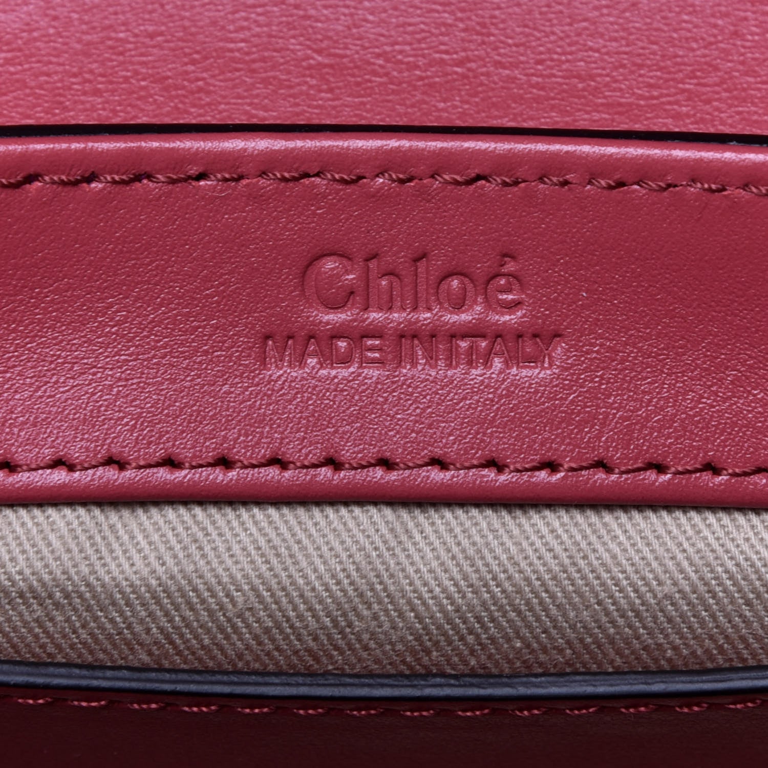 Chloe Calfskin Crocodile Embossed Mini C Double Carry Graphic Pink 7 of 10