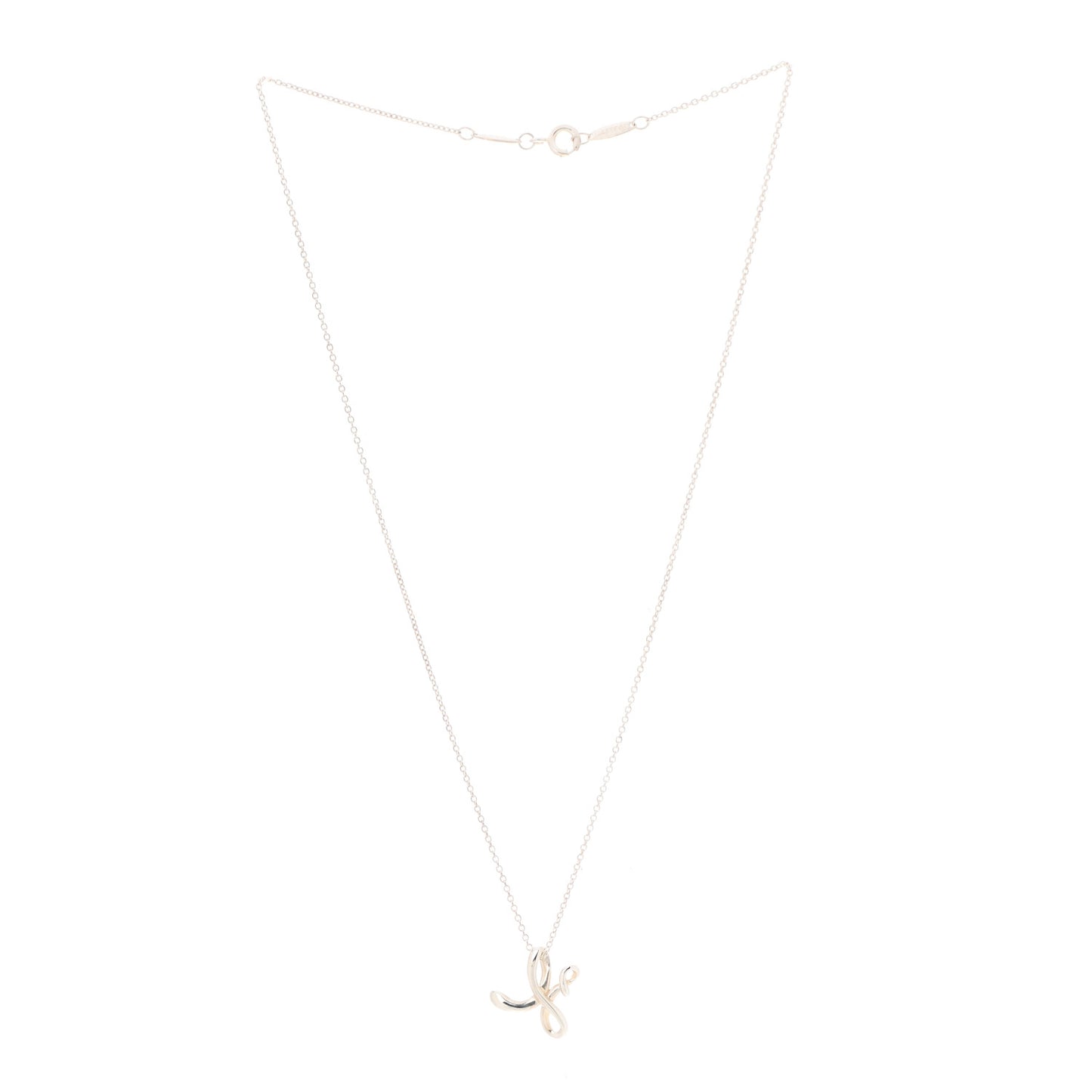 Sterling Silver Elsa Peretti Letter H Pendant Necklace
