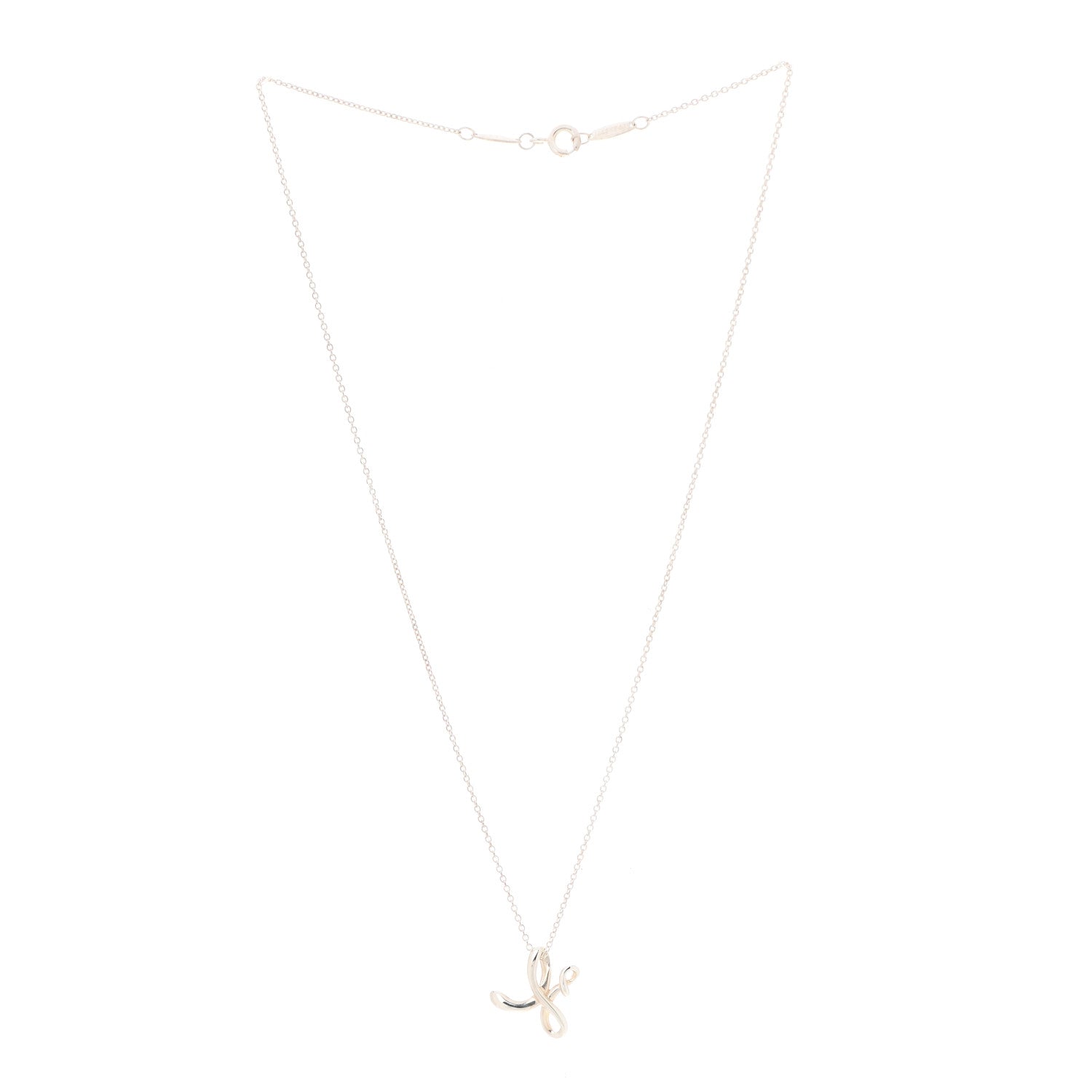 Tiffany Sterling Silver Elsa Peretti Letter H Pendant Necklace 3 of 5