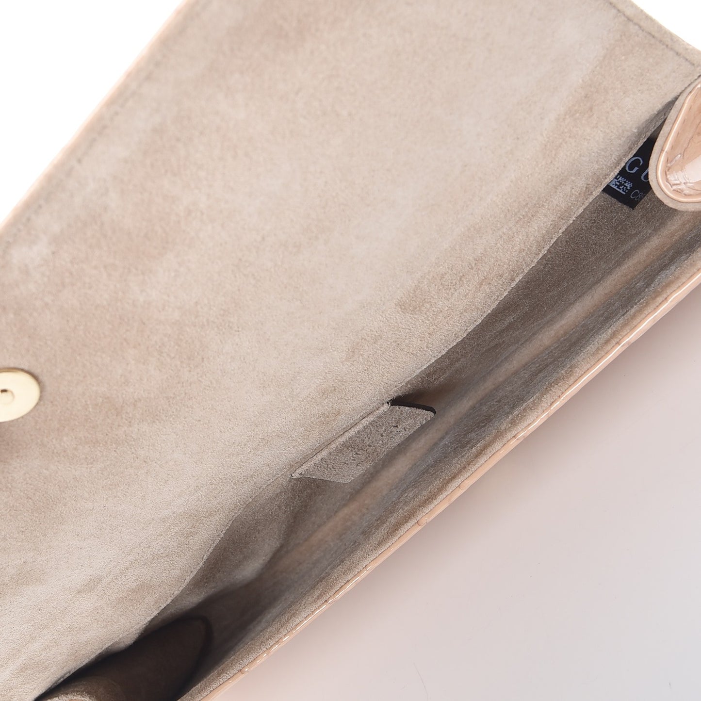 Patent Guccissima Small Broadway Clutch Dark Cipria