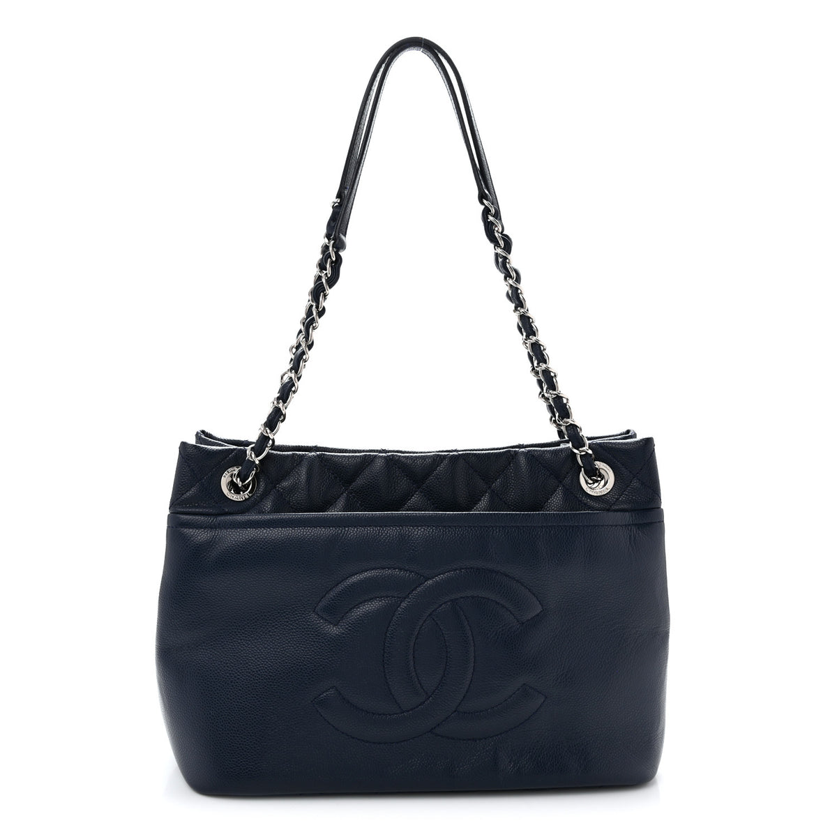 Chanel Caviar Timeless CC Soft Tote Navy Blue 1 of 13
