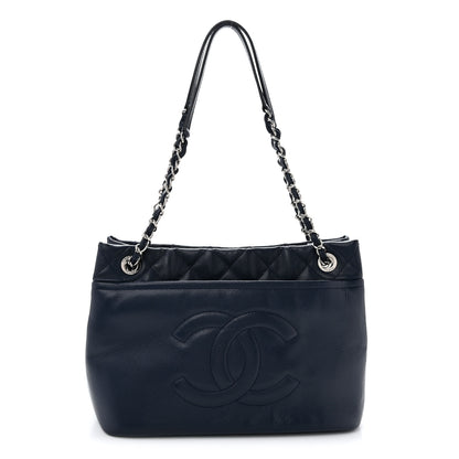Chanel Caviar Timeless CC Soft Tote Navy Blue 1 of 13