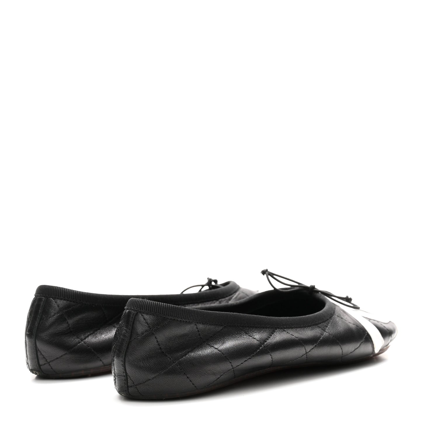 Lambskin Quilted Cambon Ballerina Flats 37 Black