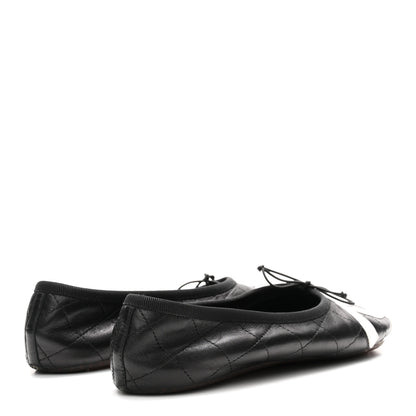 Chanel Lambskin Quilted Cambon Ballerina Flats 37 Black 5 of 8