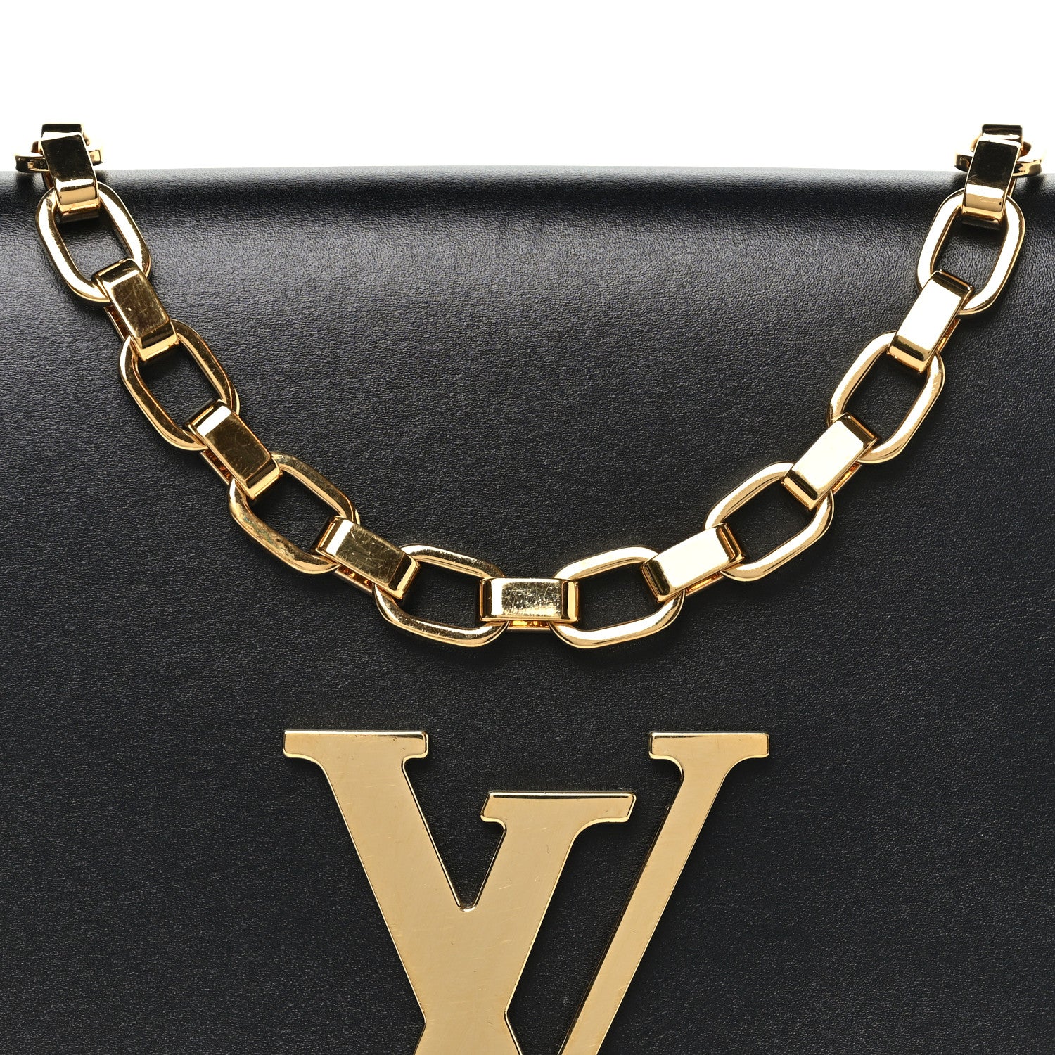 Louis Vuitton Calfskin Chain Louise GM Black 7 of 9
