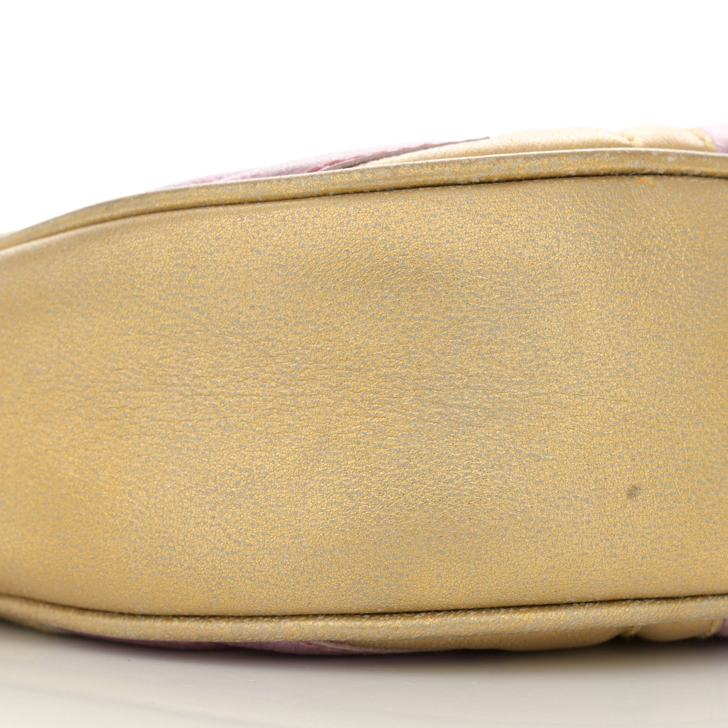 Gucci Metallic Nappa Matelasse Heart Mini GG Marmont Round Shoulder Bag Oro Vecchio Rosa 9 of 12