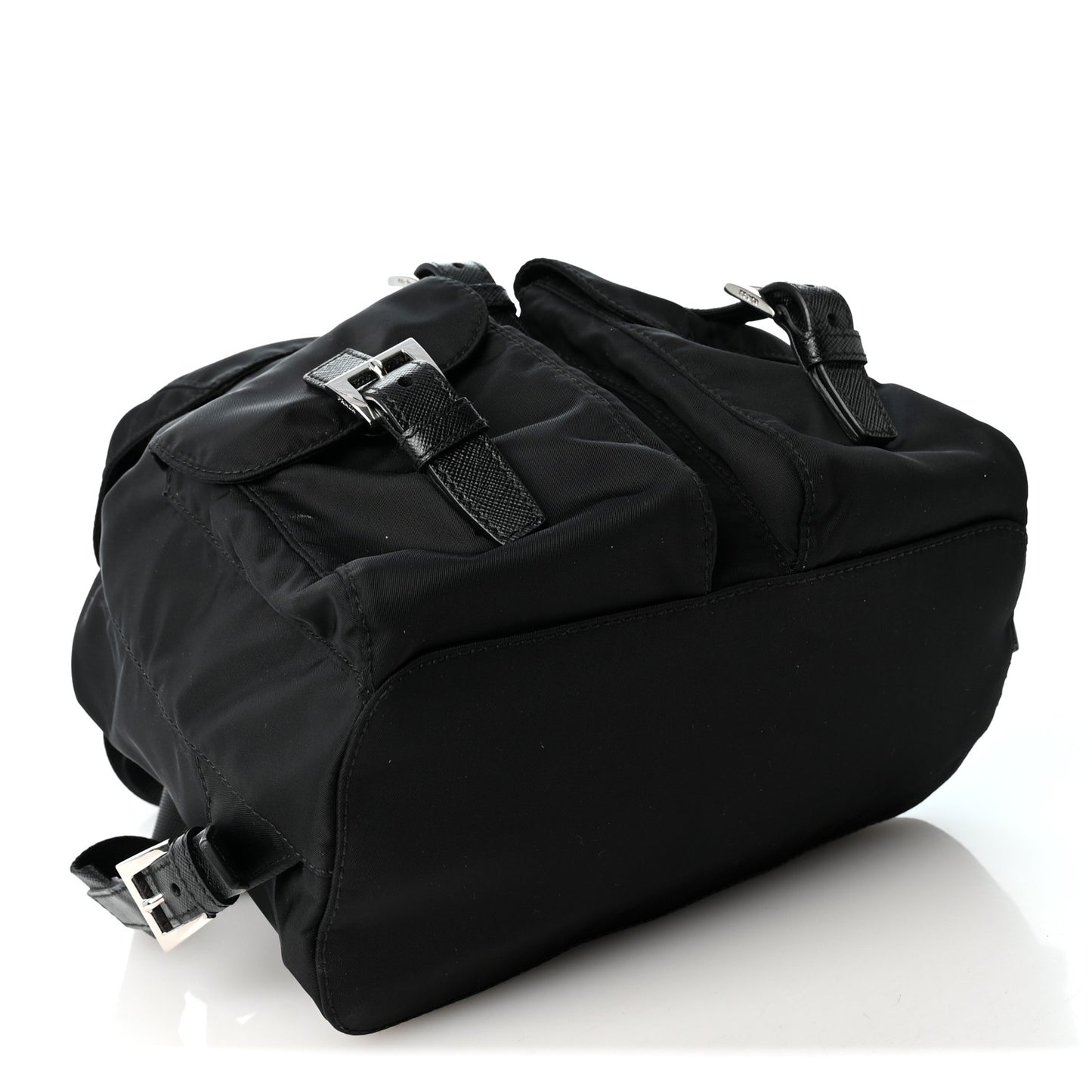 Re-Nylon Vela Saffiano Small Backpack Black