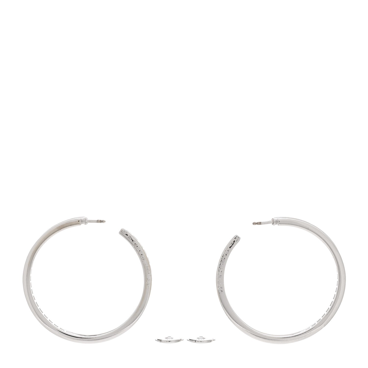 Cartier 18K White Gold Diamond 2.30ctw Inside Out Hoop Earrings 3 of 5
