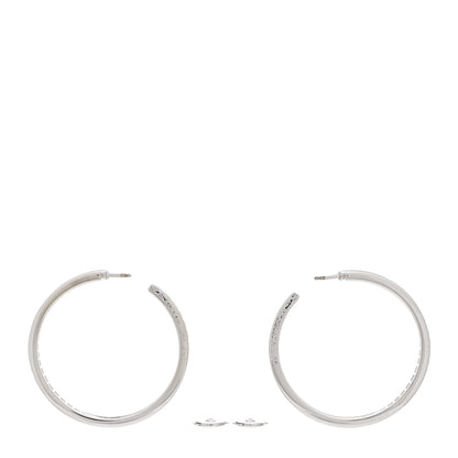 Cartier 18K White Gold Diamond 2.30ctw Inside Out Hoop Earrings 3 of 5