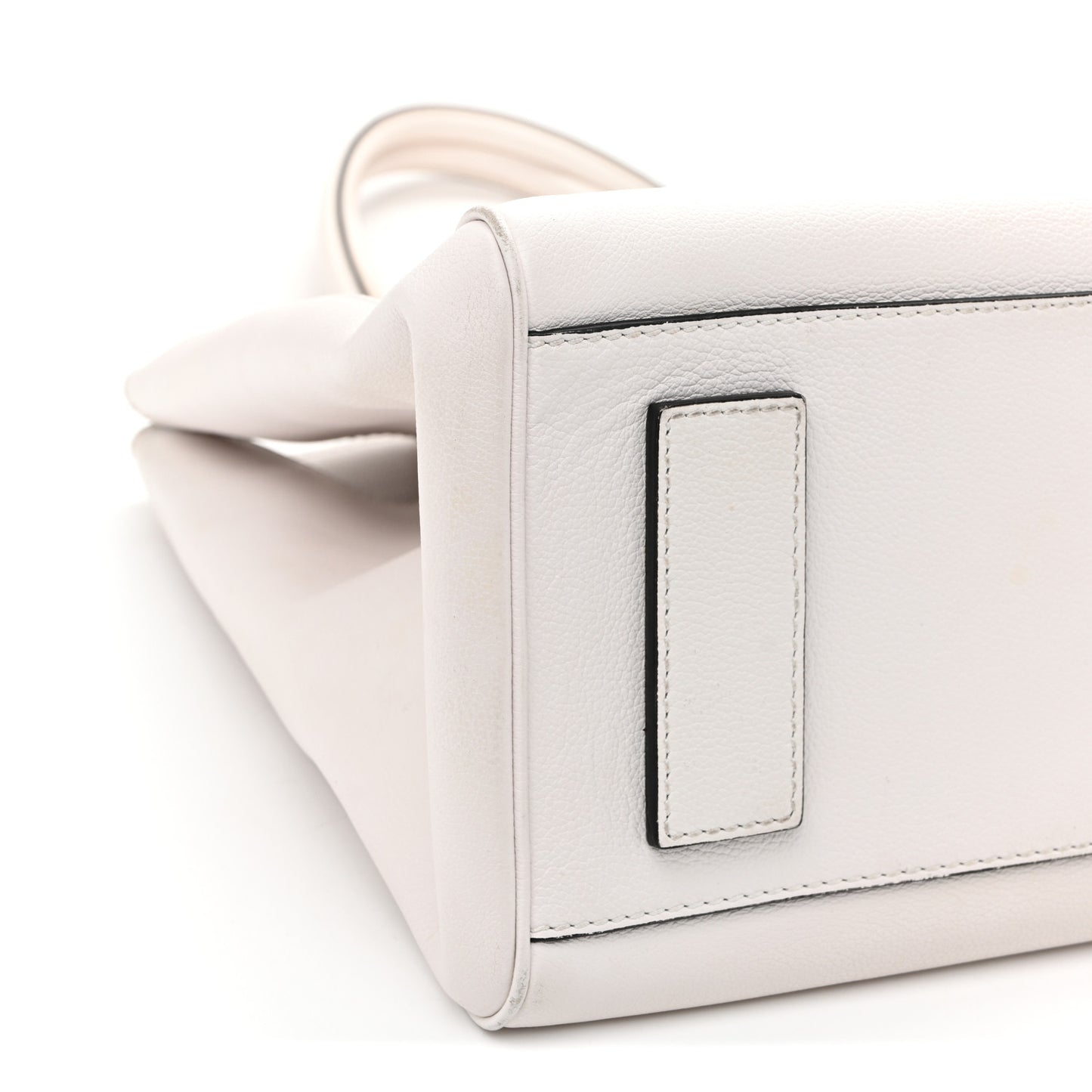 Grained Calfskin La Medusa Chain Tote White