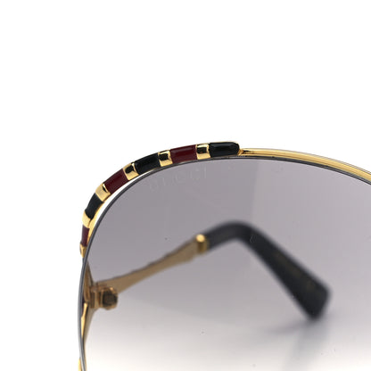 Gucci Metal Round Frame GG0595S Sunglasses Gold Black 7 of 8