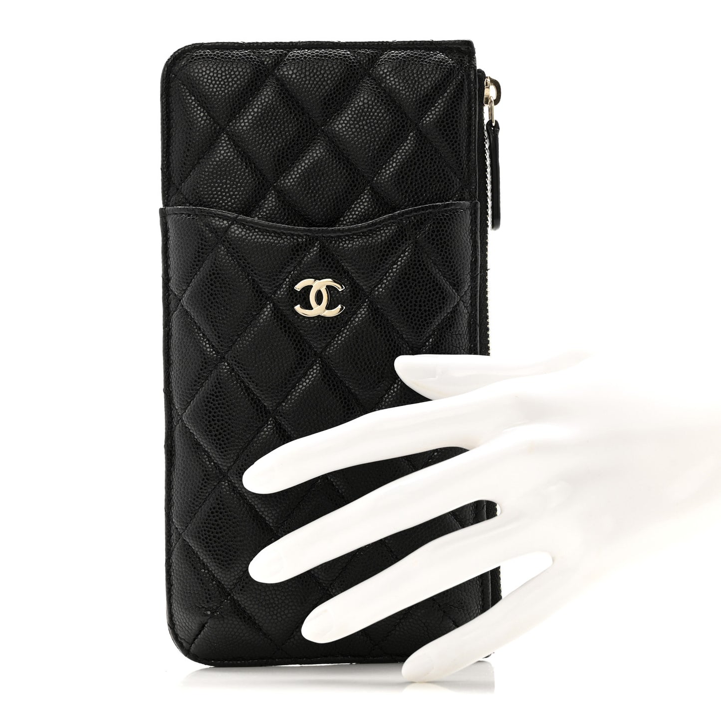 Caviar Quilted Classic iPhone Pouch Black