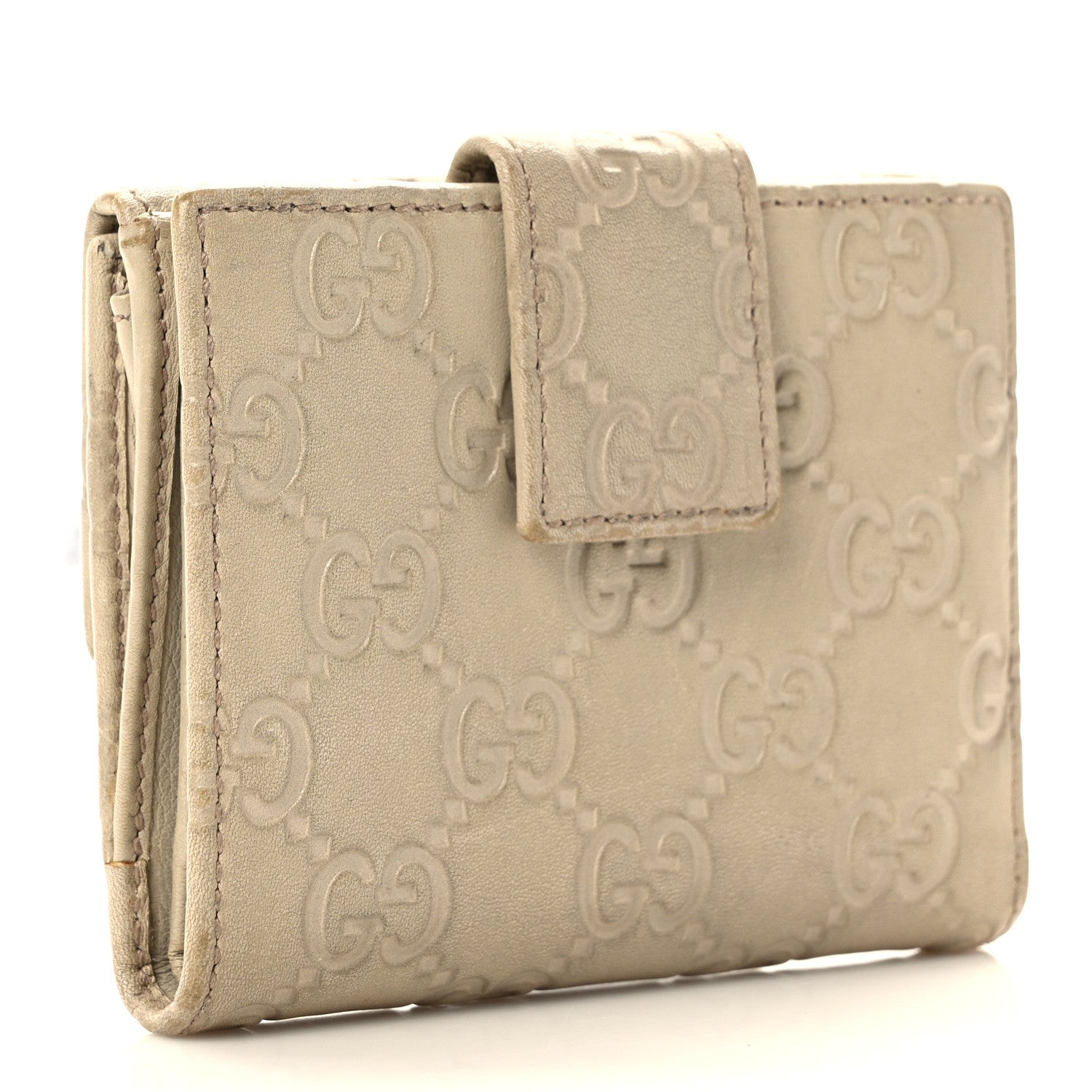 Gucci Guccissima Princy French Flap Wallet Off White 3 of 11