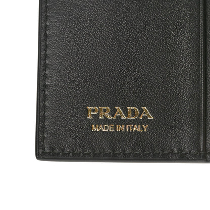 Prada Saffiano Small Triangle Bi-Fold Tab Wallet Black 6 of 8