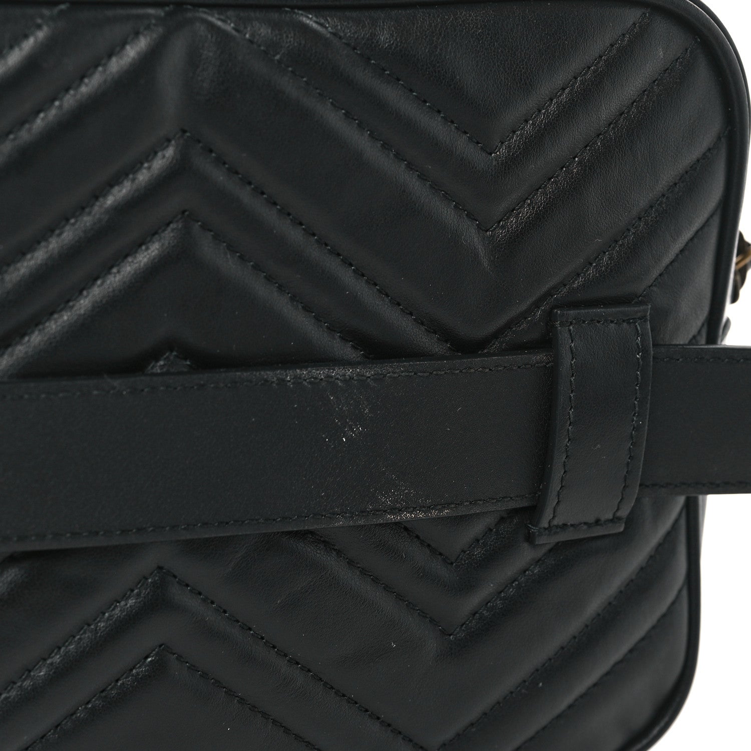 Gucci Calfskin Matelasse Mens GG Marmont Belt Bag 80 32 Black 10 of 10